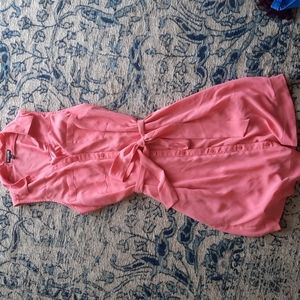 Express pink sleeveless shirt dress